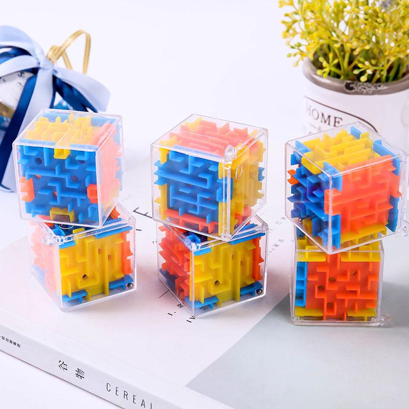 Cub de viteză Joc cu bile de rulare Cubos Jucării labirint pentru copii Educativ Cub magic labirint 3D Puzzle transparent cu șase fețe
