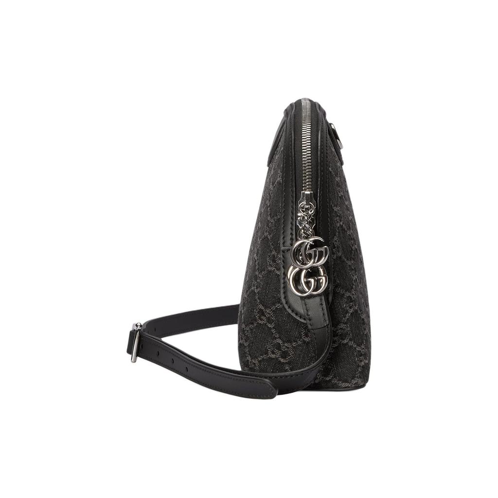 Gucci Ophidia Double G Logo Zipper Adjustable Shoulder Strap Denim Crossbody Bag Women bags Black Gray 499621-FAC2F-8450