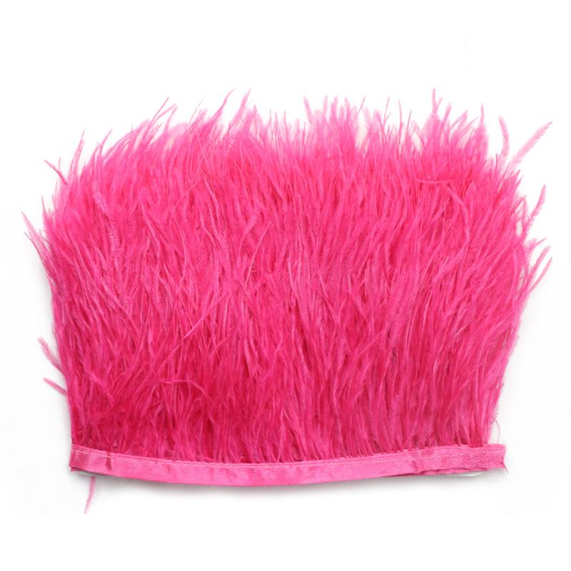 2M Ostrich Feather Cloth Edge 8-10 Cm Cuffs Clothing Skirt Decorative Accessories Color Ostrich Feather Cloth With Feathers