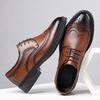 Hollow Out Mens Formal Leather Dress Shoes British Stylish Business Dress Men Flats High Quality Brogues Oxford Shoes Man