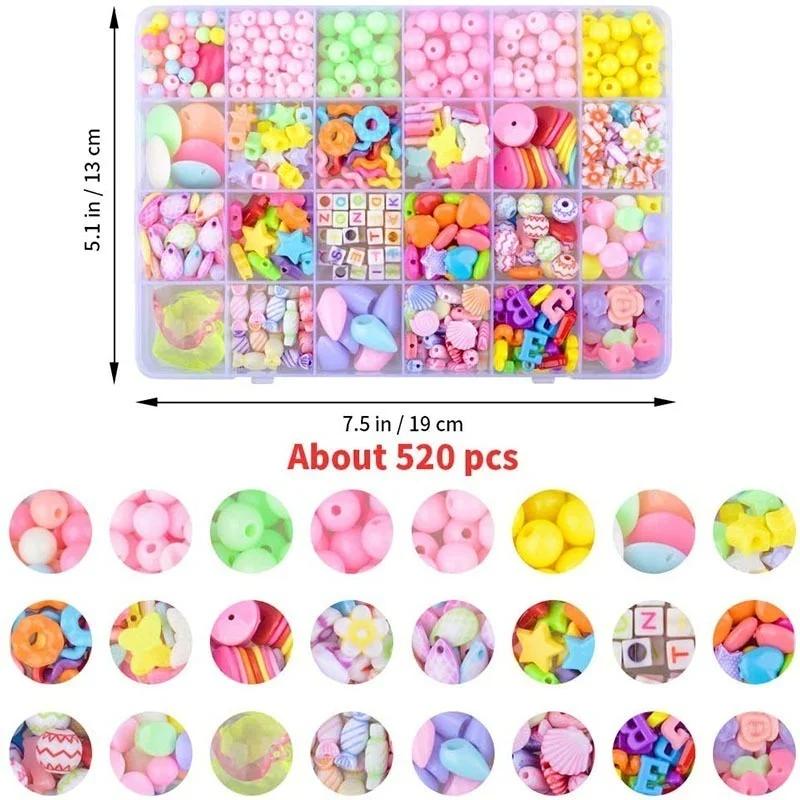 DIY Handmade Beaded Children's Toys Creative Loose Spacer Beads Making Bracelet Necklace 24 Grid Girl Jewelry Set Girl Toy Gift