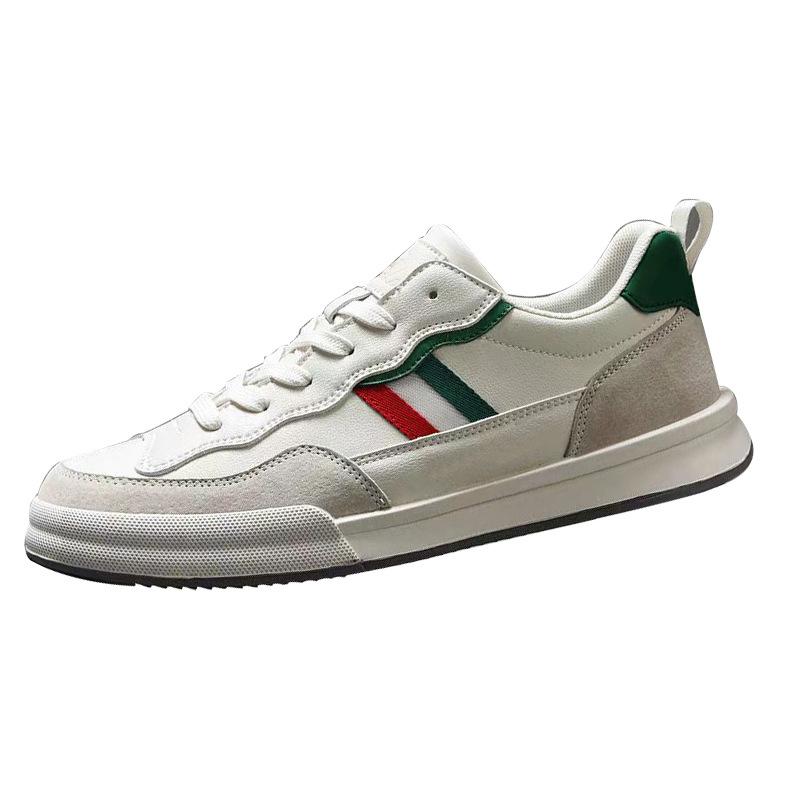 Men's sports shoes trendy leather surface comfortable lightweight casual shoes spring and autumn simple breathable business men's board shoes light