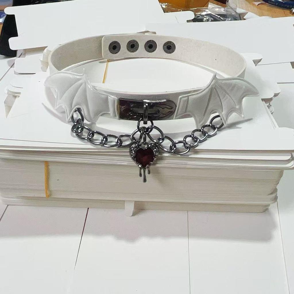 Dark Cross Demon Angel Collar Leg Rings Punk Wind Babes Choker Leather Necklace Collarbone Chain