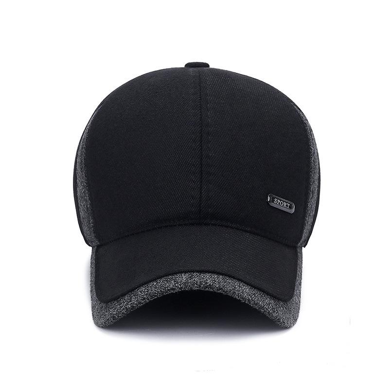 Men's Winter Ear Protection Cotton Hat - Warm, Thickened Baseball Cap for Dad and Elderly
