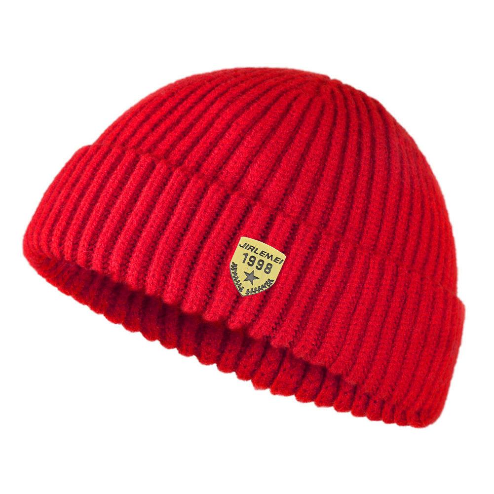 1pc Men Beanies Skullcap Street Style Hip Hop Brimless Baggy Melon Cap Cuff Fisherman Beanies Hats Winter Warm Knitted Bonnet