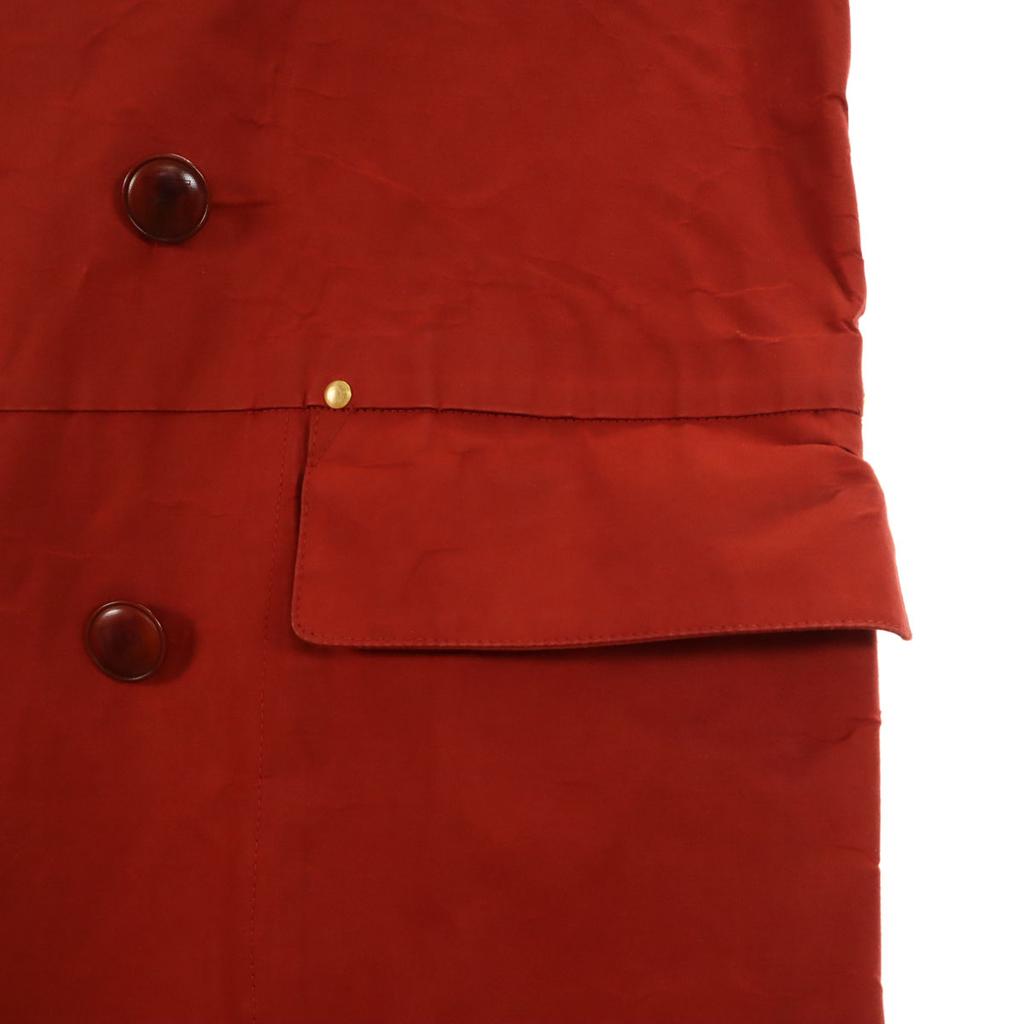 HERMES 80s Vintage made in Scotland Ulster coat L Red series Women Used