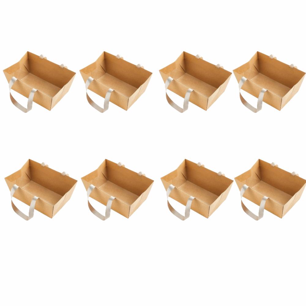 4/8/12/16PCS Kraft Cardboard DIY Gift Basket Waterproof Kraft Paper Handbasket  Party Supplies