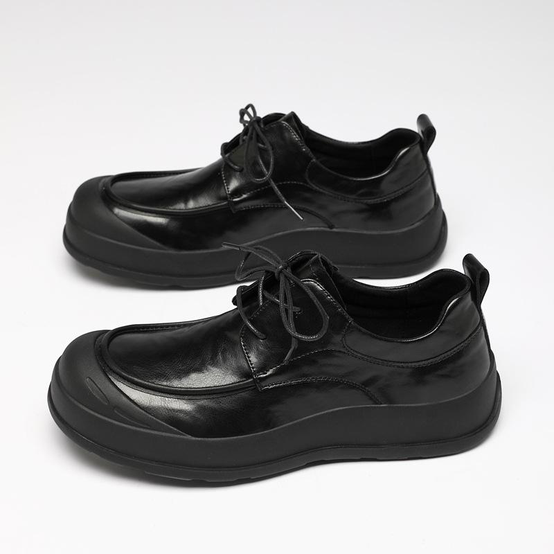Spring New Designer Business Casual Shoes for Men Black Genuine Leather Shoes Male British Style Soft Sole Fashion Shoe Man