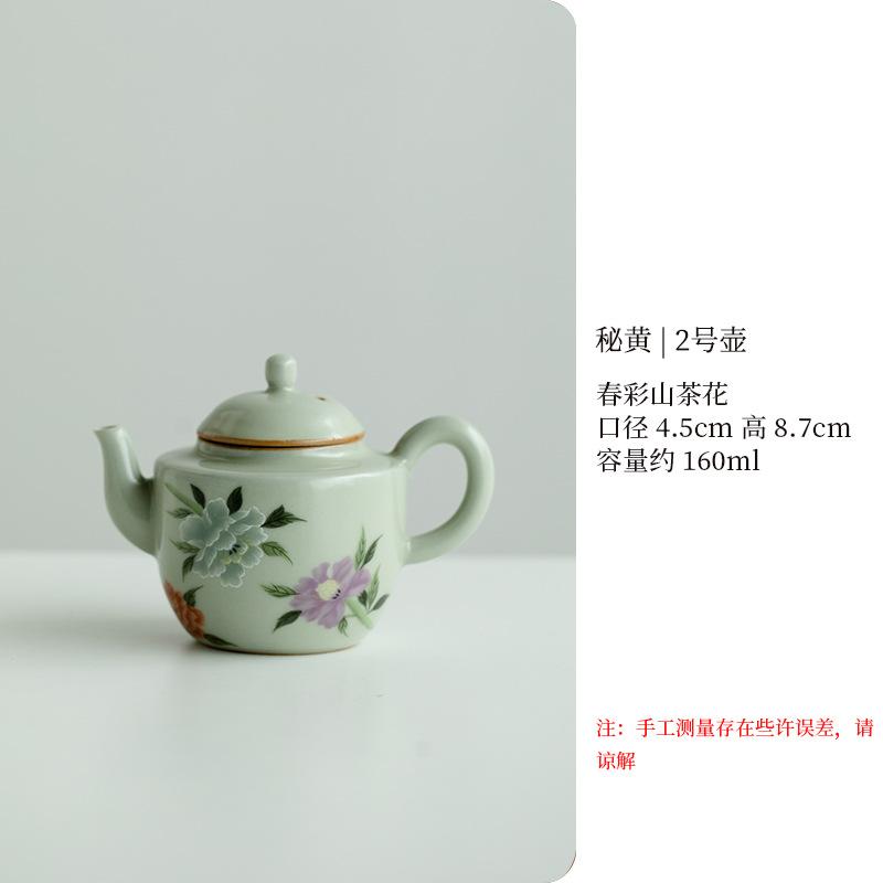 Tetera Antigua Estilo Chino Ru Ware Retro Cerámica Doméstica Tamaño Pequeño Olla Hexagonal Juego de Té Kung Fu Tetera