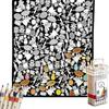 DIY Coloring Blanket With 24 Color Acrylic Markers Floral Theme Cloth Painting Throw Blanket For Sofa Bedroom Decor Gift