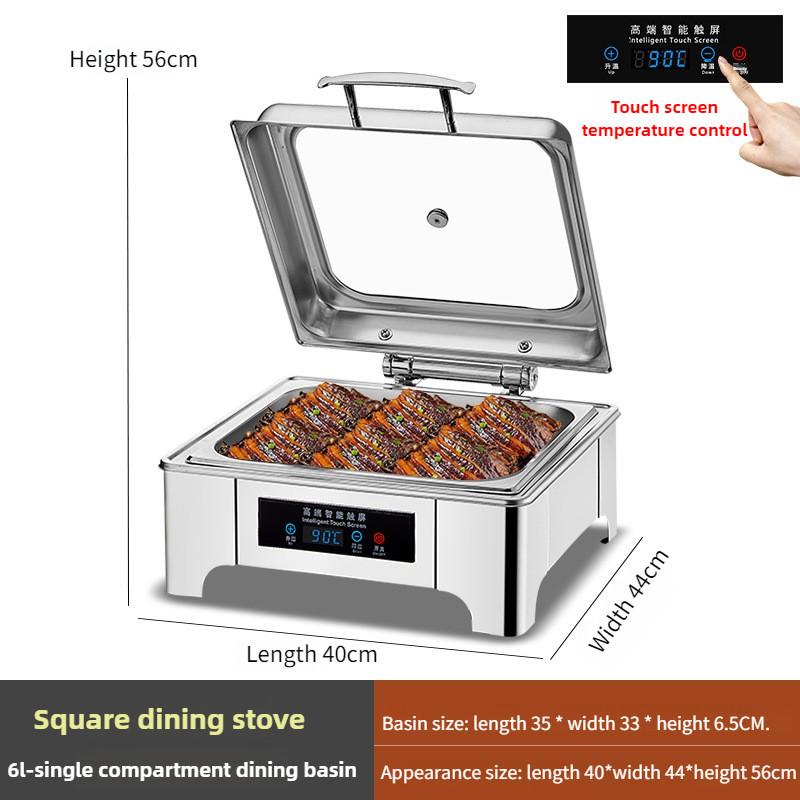 Hydraulic Visual Electric Heating Furnace Hotel Breakfast Thickened Stainless Steel Buffet Furnace Large Capacity Insulated Pot
