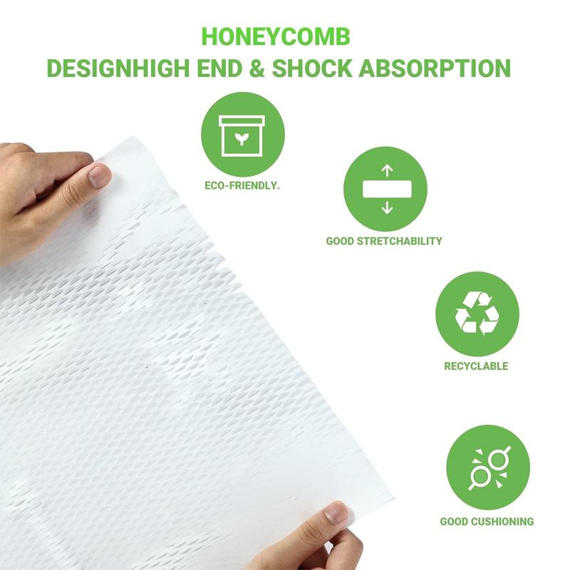 2-10 m Waben-Faltverpackungsmaterial, 25-50 cm, biologisch abbaubar, DIY-Dekorationsgeschenk, verbessert die Verpackungseffizienz, Polsterpapier