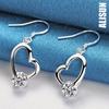 925 sterlingsølv hjerteformede AAA sirkon anheng Piercing øredobber Fasjonable bryllup smykker
