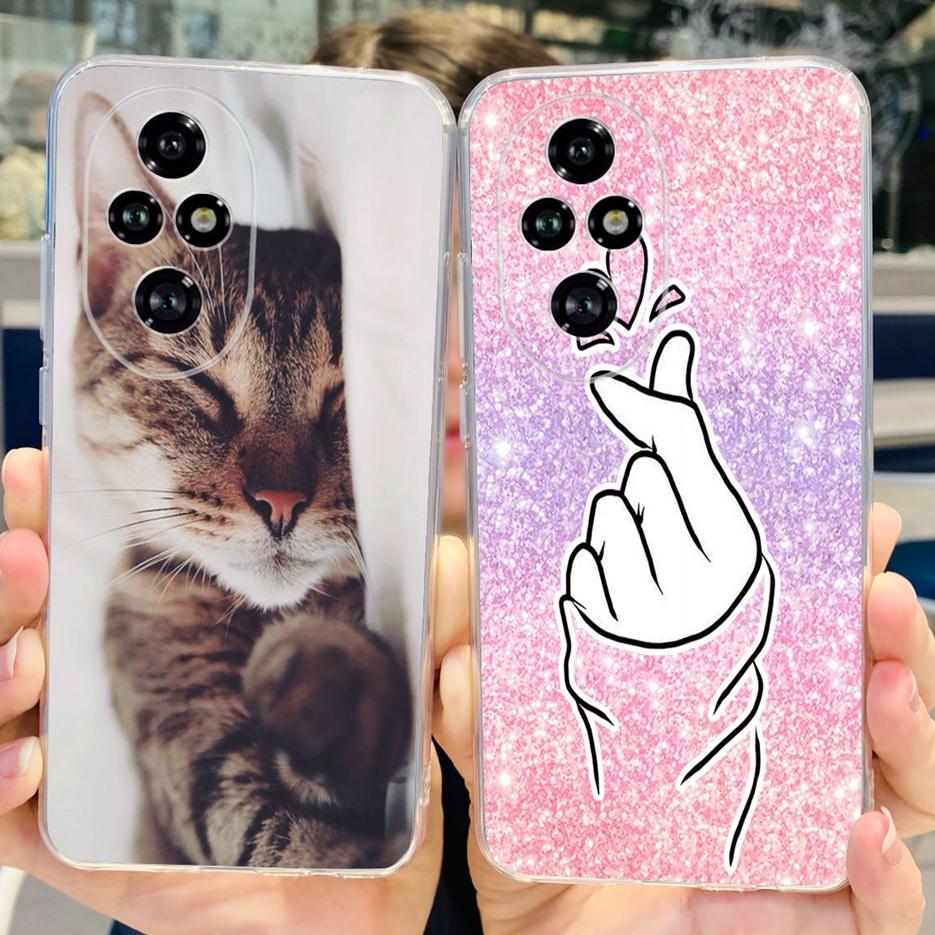 For Honor 200 Pro Case ELP-AN00 Cute Cat Painted Cover Clear Silicone Phone Case For Honor 200 Lite Honor200 Pro Soft TPU Fundas