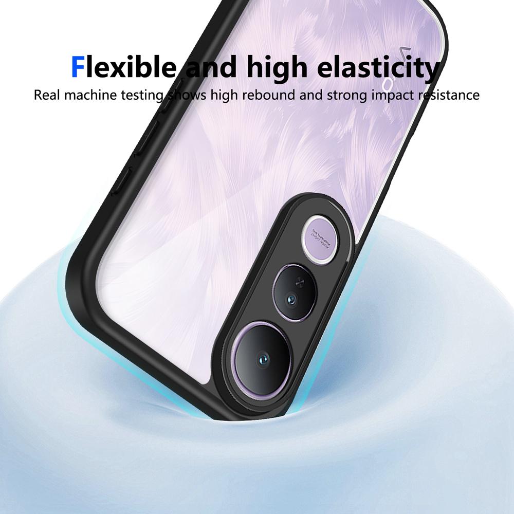 KEYSION Transparente Handyhülle für VIVO V50 Lite 5G Weiches Silikon+PC Klar Stoßfest Handy Rückseite für VIVO V50 Lite