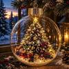 Acrylic Material Christmas Ball Ornament with Light Transparent Design Hanging Christmas Decoration 8CM Size Santa Claus Pendant