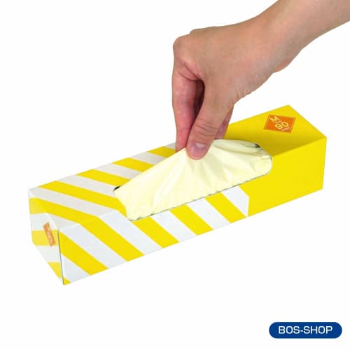 amazing odor-proof bag bos stripe package/cream yellowm size 90 pieces for processing baby diapers, pet sheets, poo, food waste, sanitary items, etc