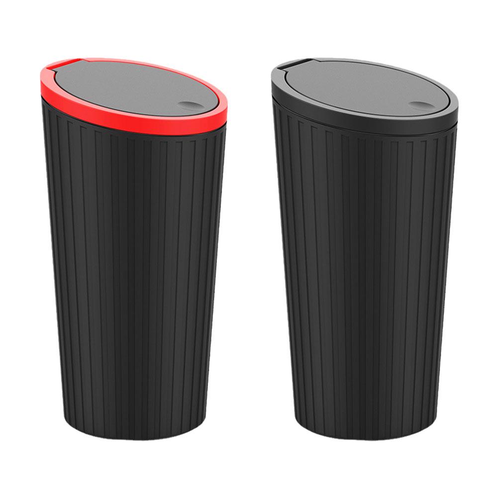 Mini-Auto-Mülleimer, multifunktionaler kleiner Auto-Mülleimer, am Auto montierter Becher-Mülleimer mit Deckel und Becherhalter, Autozubehör