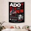 ADO Hana Anime-inspiriertes Wandteppich Rot Schwarz Ästhetik Musikliebhaber Wandbehang Dekor für Wohnzimmer Arbeitszimmer