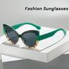 New Fashion Contrasting Cat Eye Sunglasses Personalized Casual Versatile Anti Blue Light Glasses Outdoor Travel UV Protection