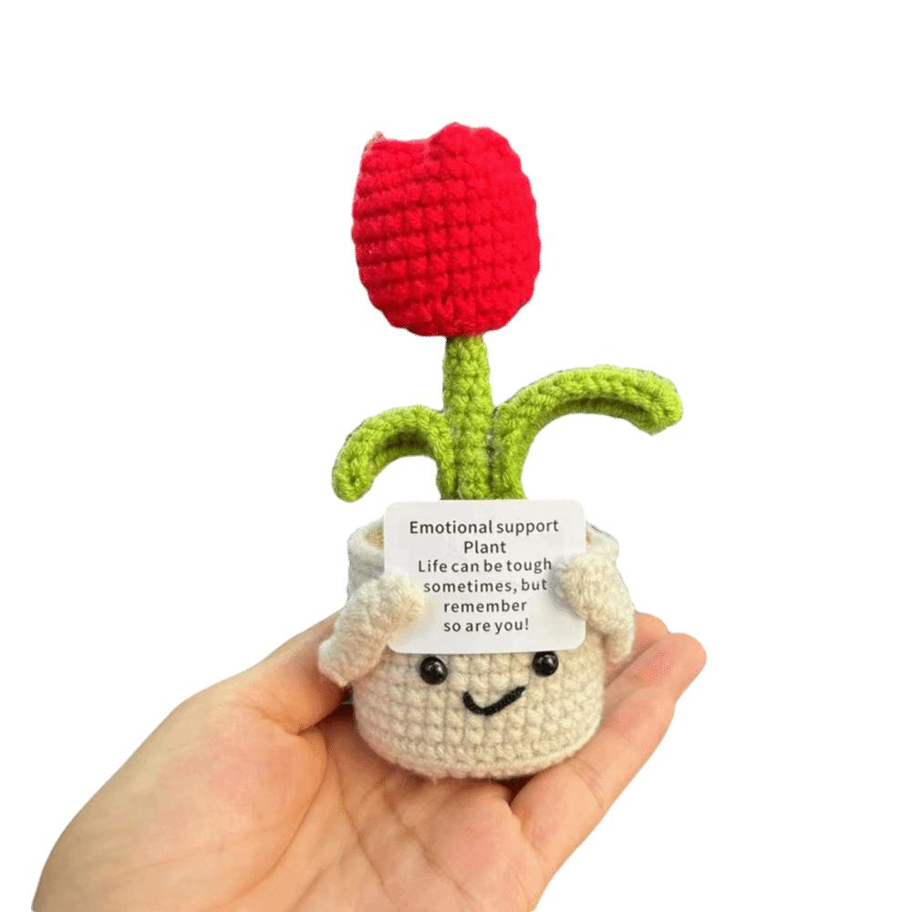 

Mini Size Artificial Tulip Ornament Hand Knitted Weaving heart decorations Valentine s Day Style 5