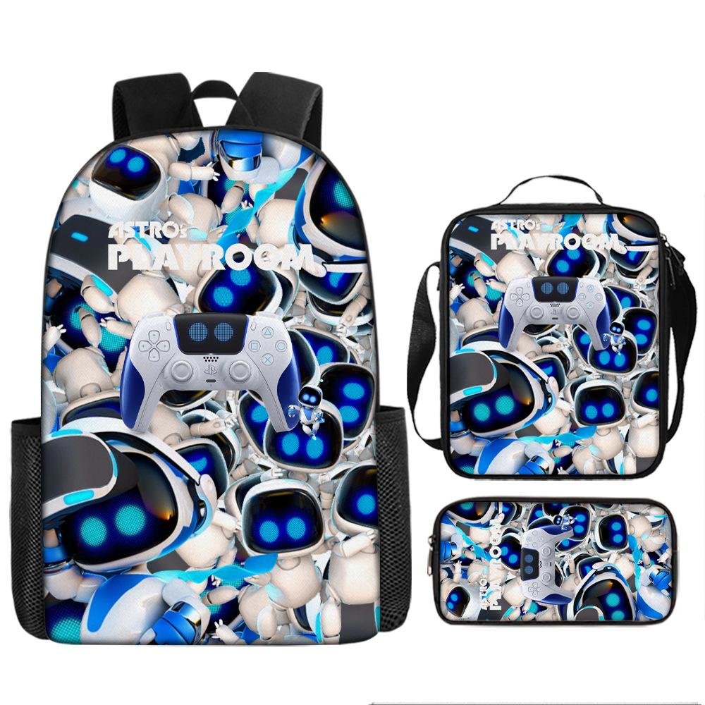 Cosmic Robot Peripheral Backpack, Youth and Primary School Students Schoolbag, Pencil Bag 3-piece Set