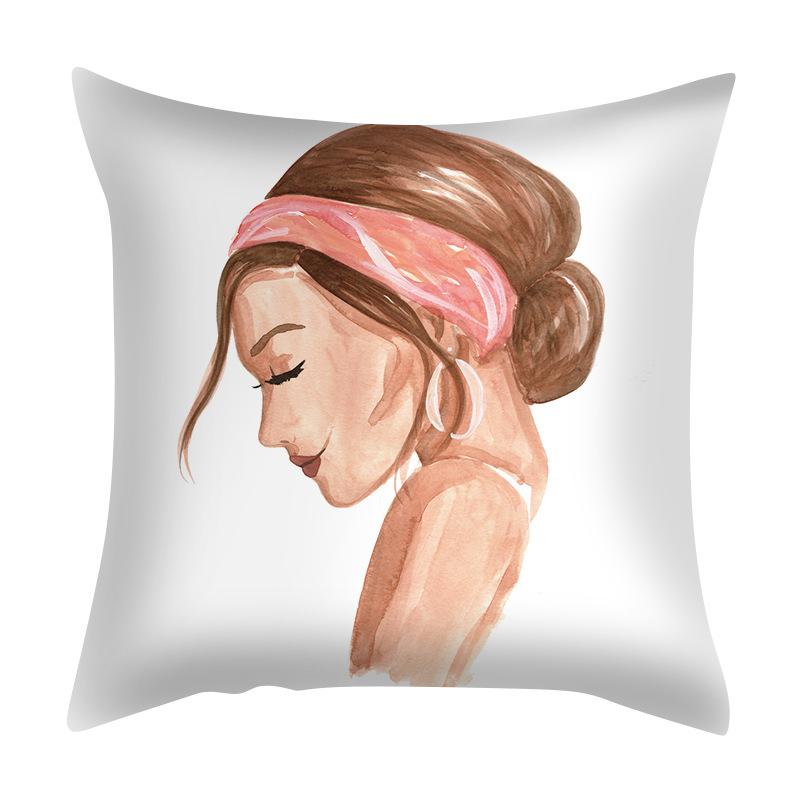 Cushion Cover Green Plant Sea View Pillow Sofa Popular Home Car Fabric Cushion Cover