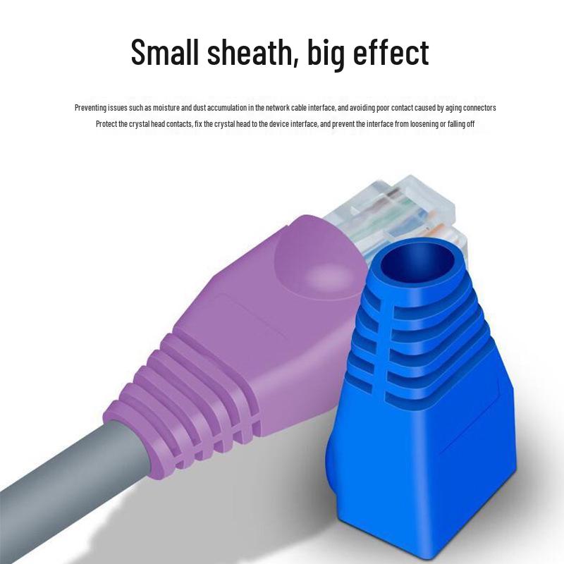 CNCOB Colorful Engineering-Grade RJ45 Cat5e Network Cable Crystal Head Protector 8P8C