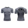 Cross Print Short Sleeve Compression Shirts for Men Athletic Quick Dry Tees Tshirt Gym Workout Running Undershirts Baselayers