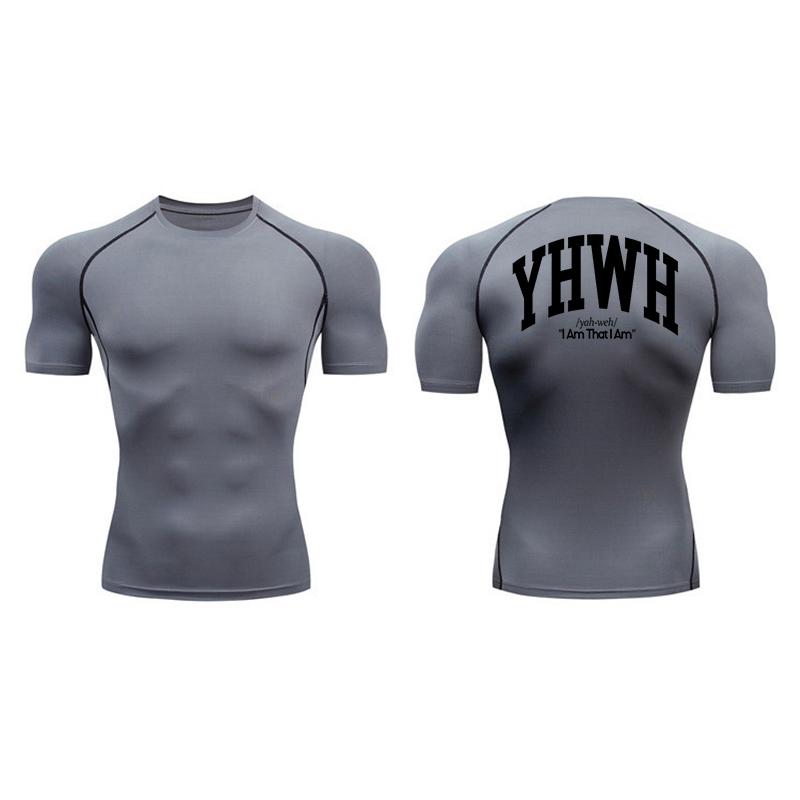Cross Print Short Sleeve Compression Shirts for Men Athletic Quick Dry Tees Tshirt Gym Workout Running Undershirts Baselayers