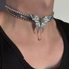 Advanced Sense Butterfly Necklaces Rhinestone Multilayered Choker  Jewelry Accessories