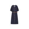 Demana Cloud Cotton Denim Maxi Dress with Belt