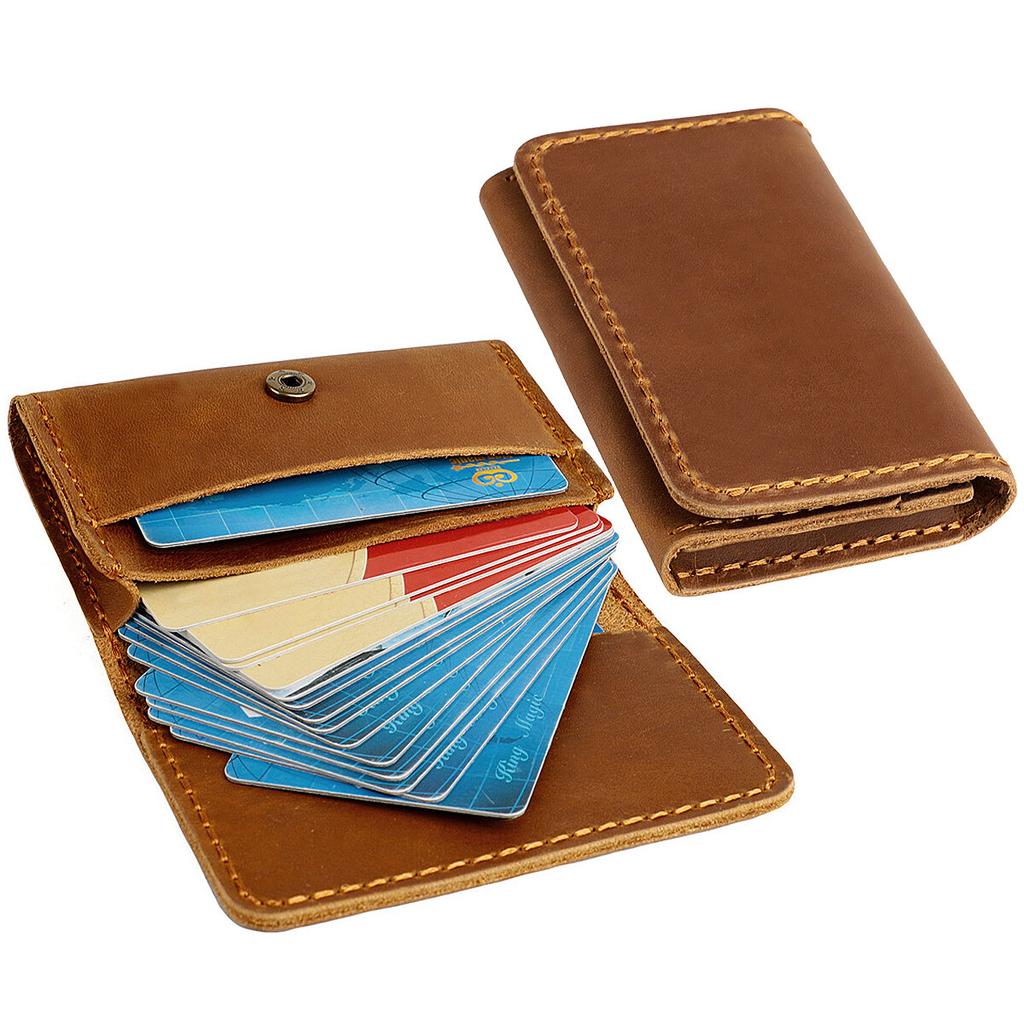 Vintage Crazy Horse Leather Women and Men Credit Card Holder Wallet Mens Real Cowhide Slim ID VIP Cards Bags Small Change Coins Purses