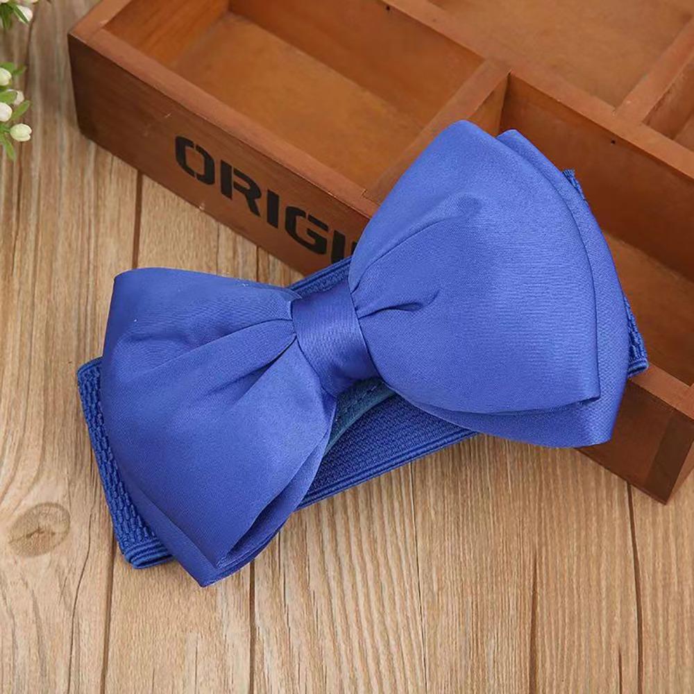 

1 шт. Широкий пояс-бант Эластичный атласный пояс-бант Новый пояс для талии для девочек, леди, женщин blue