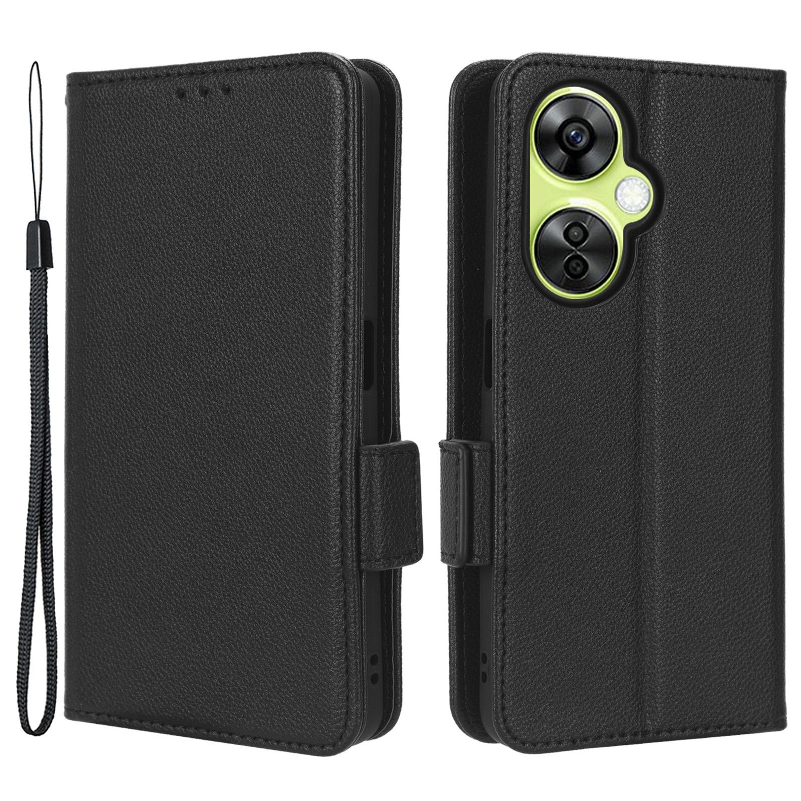 

For OnePlus Nord CE 3 Lite 5G/Nord N30 5G PU Leather Case Litchi Texture Wallet Stand Phone Cover Black
