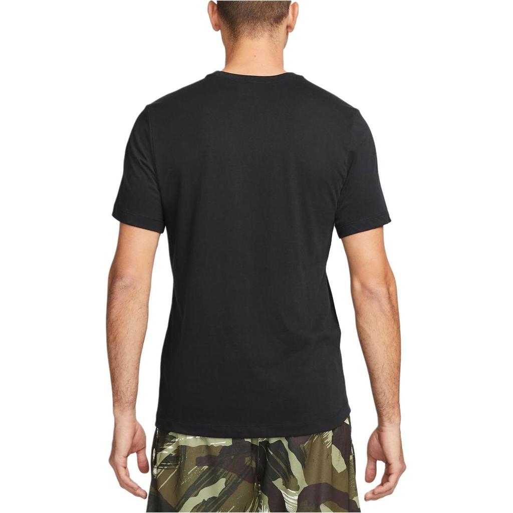 Nike Printed Check Round Neck Casual Short Sleeve T-Shirt Men Tops Black FJ7129-010