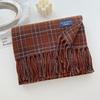 New imitation cashmere plaid thickened scarf women's atmosphere warm autumn and winter white soft fringed shawl scarf