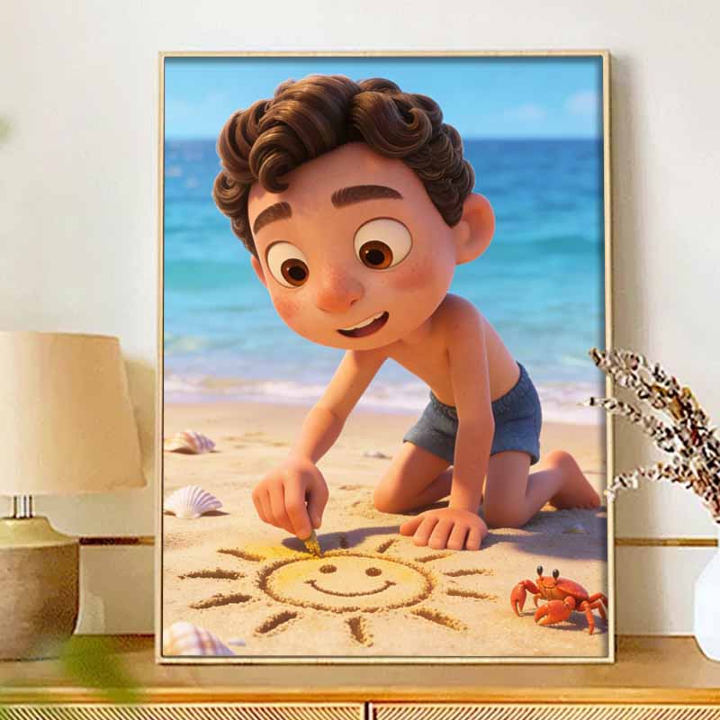 Disney DIY Diamond Painting 5d Full Diamond Cross Stitch Beach Luca Decorative Painting for Living Room Bedroom