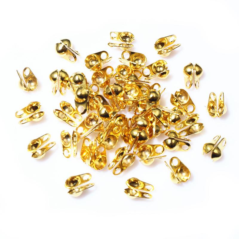 200pcs Fit 1.5/2/2.4/3.2mm Ball Chain Calotte End Crimp Beads Connector Components For DIY Jewelry Making Accessories Findings