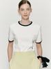 BEMUSE MANSION Ribbed Binding B Point T-Shirt - Black Stripe
