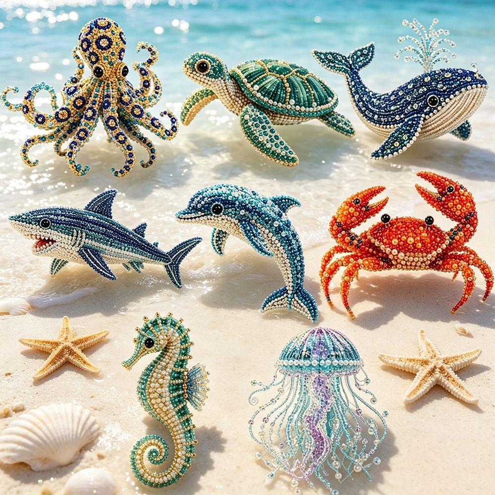 3D Design Bead Craft Kit Colorful Beads DIY Beadwork Kit 3D Bead Craft Set Home Decoration