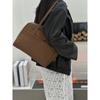 Retro makeup bag, genuine leather women's bag, large-capacity commuting hand-held armpit bag, single-shoulder crossbody bag