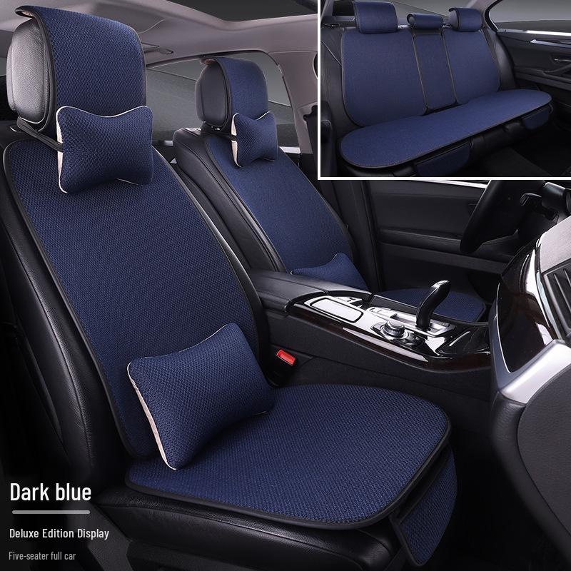 Comprehensive All-Season Linen Seat Cushion Set for Five-Seater Cars