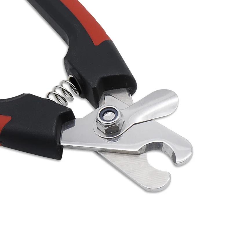 Anti-slip Handle Stainless Steel Pet Nail Clippers Durable Dog Cat Rabbit Claw Cutter Portable Pet Grooming Trimming Tool 1pc
