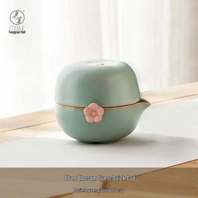 Edenus Plum Blossom Ceramic Travel Tea Set