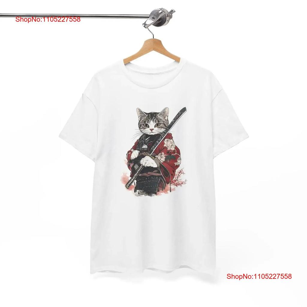 Cat Samurai Japanese T Shirt Vintage Unisex Designer Clothes Breathable Streetwear Stretched Comfortable
