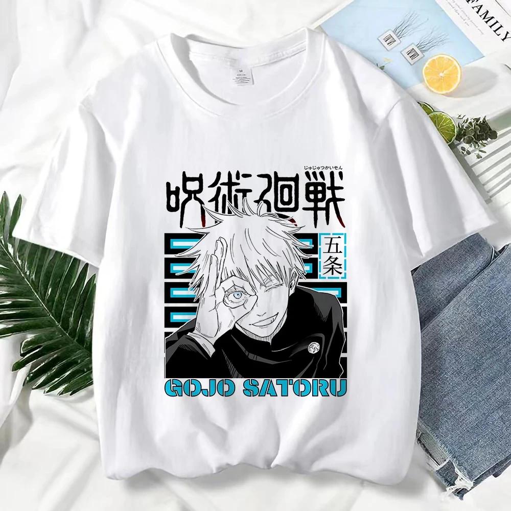 Gojo Satoru Print Graphic T Shirts Unisex Harajuku Fashion Casual Short Sleeve Tee Japanese Anime Jujutsu Kaisen Woman T-Shirt
