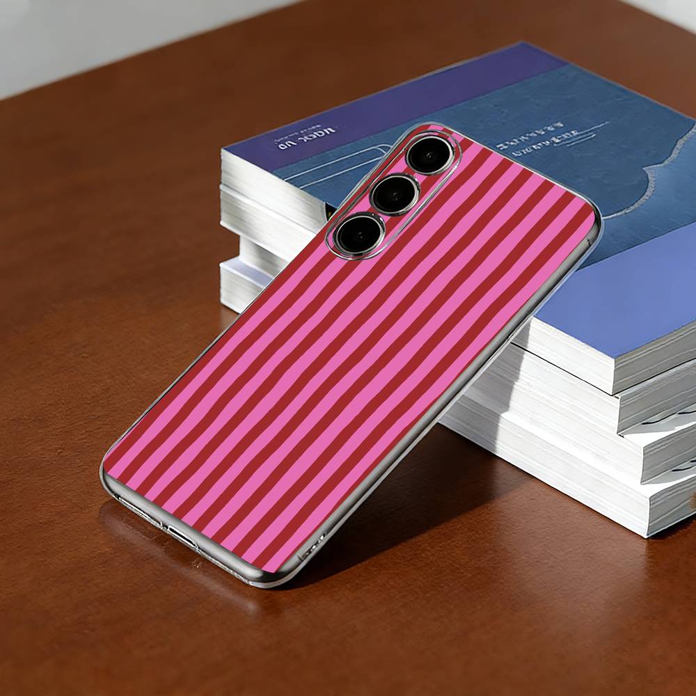 Bordeaux Weiß Streifen Muster Handyhülle Transparentes Silikon Weich Für SamsungA10,12,20,21S,30,31,40,50,51,52,70,71