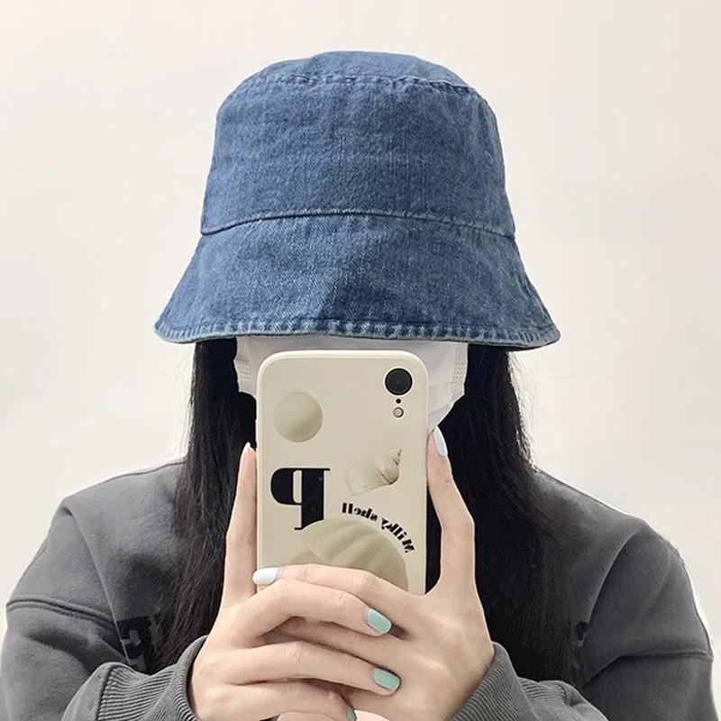 Cowboy Denim Bucket Hat For Women Summer Sun Protection Lightweight Cotton
