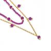 Collier - LUXENTER - Aira - Cristal rose - Finition or jaune 18 carats - Longueur 42+3 cm